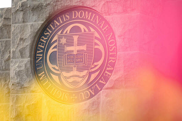 University of Notre Dame seal at Main Entrance