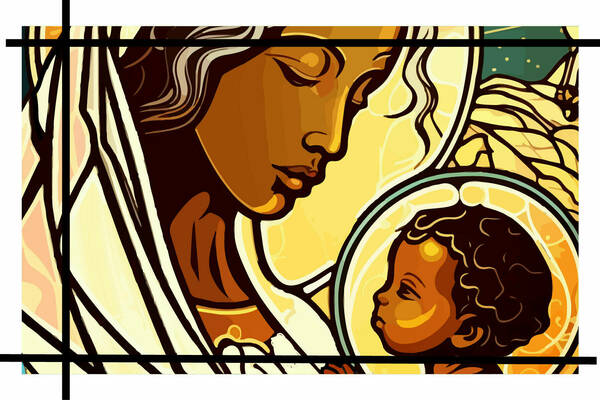 Black Madonna Stained Glass 3