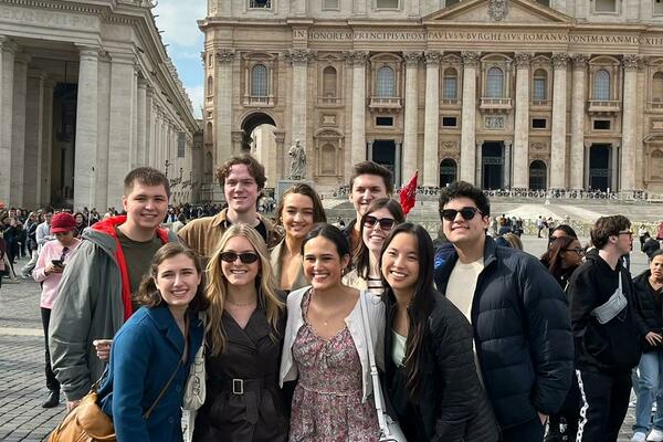 Kennedy Scholars pose together in Cambridge.